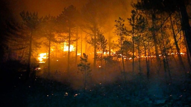Yerleşim merkezine yaklaşık 5 kilometre uzaklıktaki yangın, uzun uğraşların ardından daha da geniş bir alana yayılmadan kontrol altına alındı.