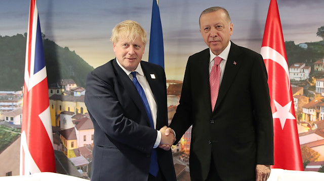 Arşiv - Cumhurbaşkanı Recep Tayyip Erdoğan ile Birleşik Krallık Başbakanı Boris Johnson.