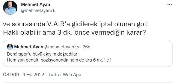 Mehmet Ayan'ın yorumu