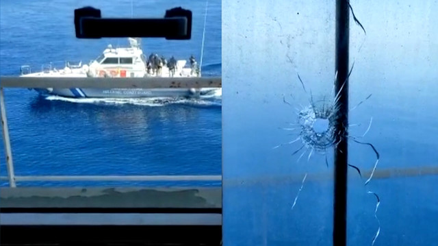 Yunanistan Sahil Güvenlik birimleri Ro-Ro gemisine taciz ateşi açtı.
