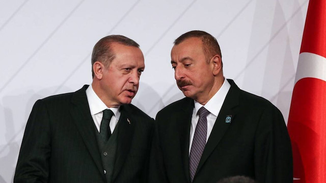 ​Cumhurbaşkanı Recep Tayyip Erdoğan ile Azerbaycan Cumhurbaşkanı İlham Aliyev.