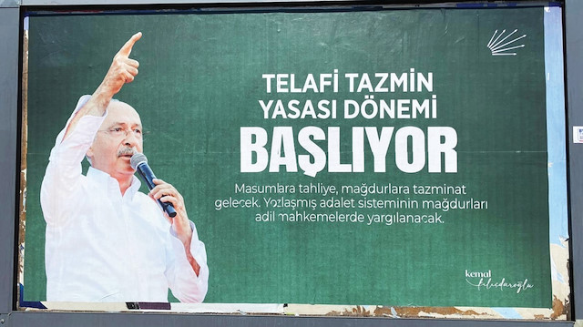 Kılıçdaroğlu reklam panolarına astırdığı yeni afişlerde bu kez de KHK’lılara tazminat vaadinde bulundu.