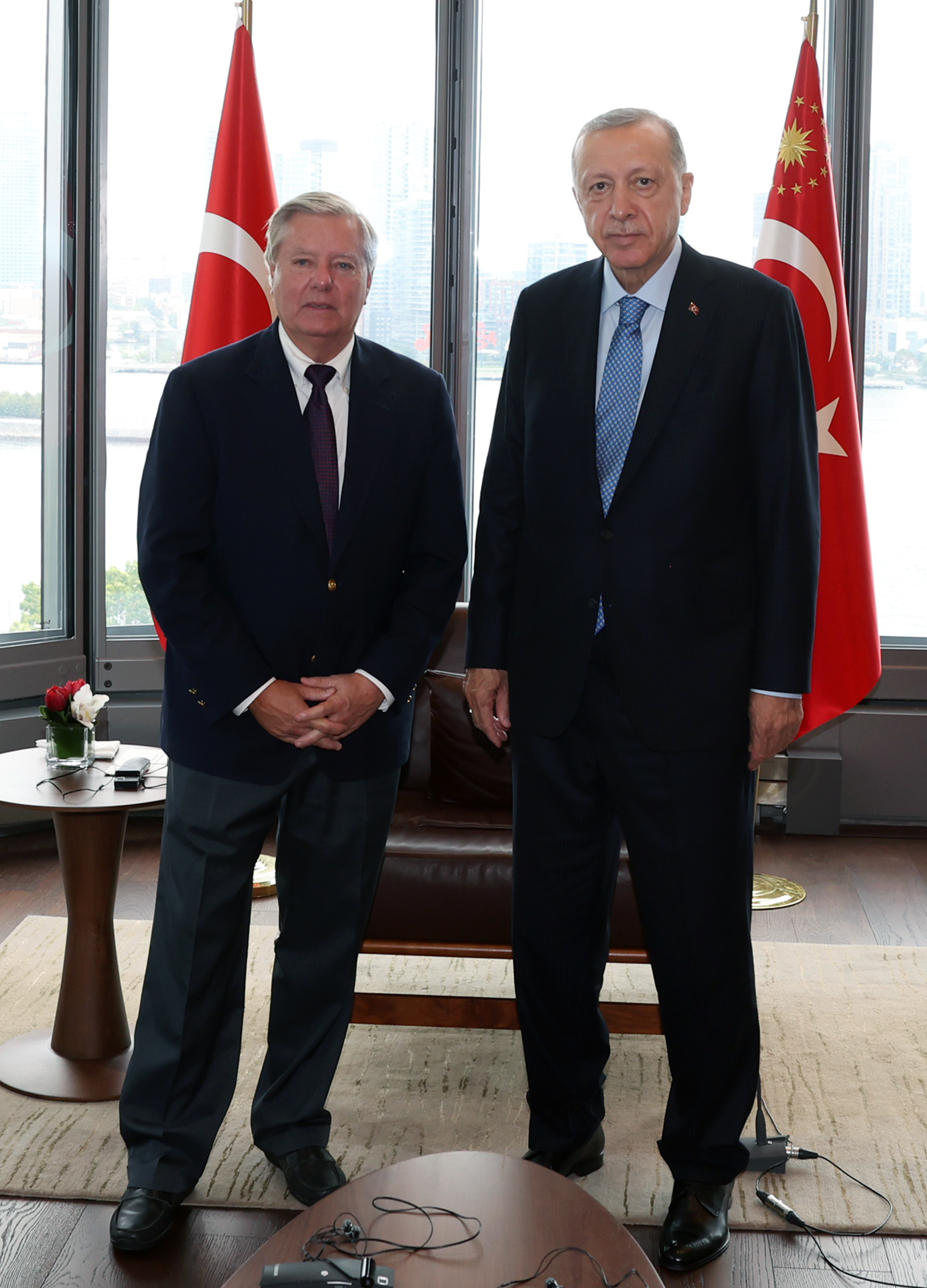 Cumhurbaşkanı Erdoğan ile ABD'li Senatör Lindsey Graham.