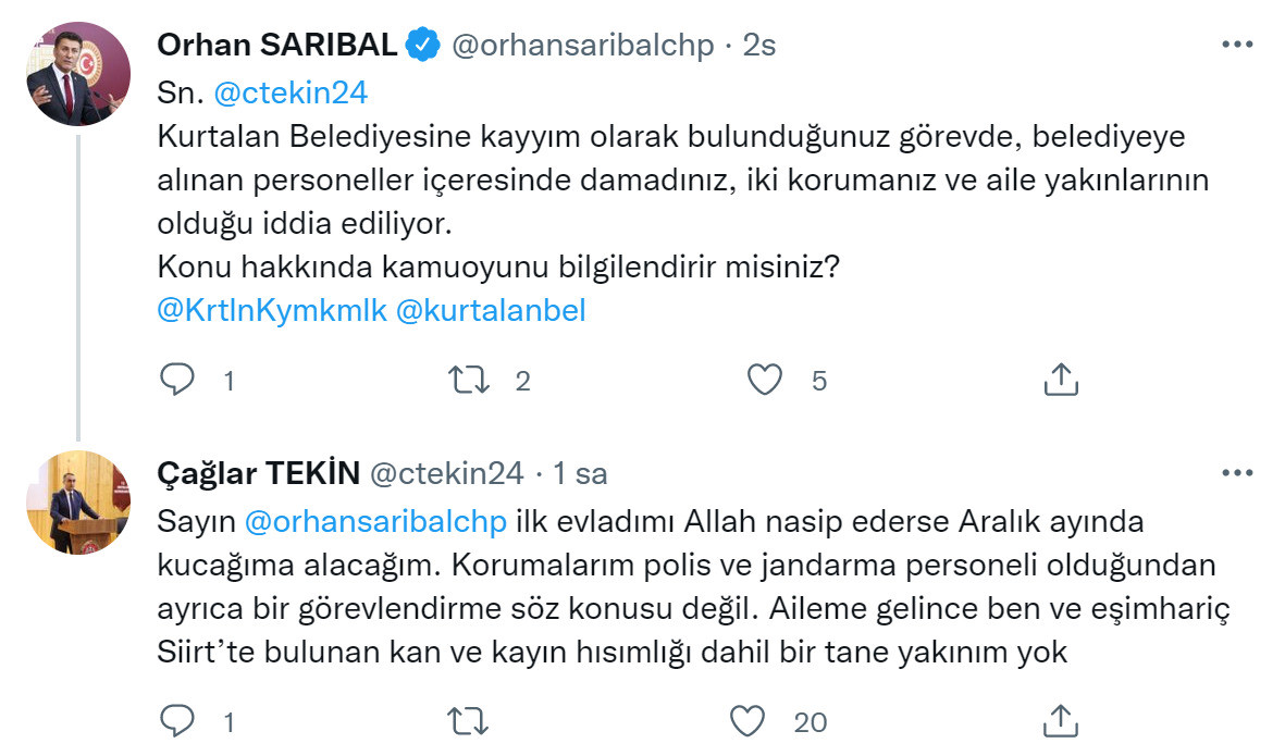 Kurtalan Kaymakamı Tekin'den damadını belediyede işe aldırdığını iddia eden CHP'li Sarıbal'a: İlk evladımı aralıkta kucağıma alacağım