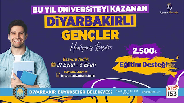 ​Diyarbakır Belediyesi'nden ilk defa üniversiteye yerleşenlere 2 bin 500 lira destek