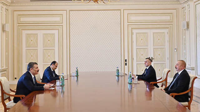 Azerbaycan Cumhurbaşkanı Aliyev, Sağlık Bakanı Koca’yı kabul etti.