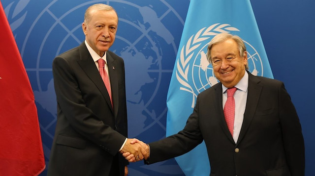Cumhurbaşkanı Recep Tayyip Erdoğan ve BM Genel Sekreteri Guterres
