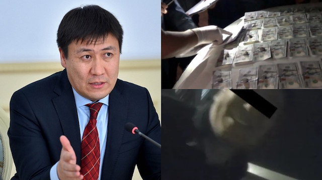 Kırgızistan'ın FETÖ bağlantılı Eğitim ve Bilim Bakanı Beishenaliev'in rüşvet alırken suçüstü yakalandığı anların görüntüleri ortaya çıktı