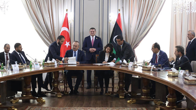 Çavuşoğlu Libya Ulusal Birlik Hükümeti Başbakanı Dibeybe ile görüştü