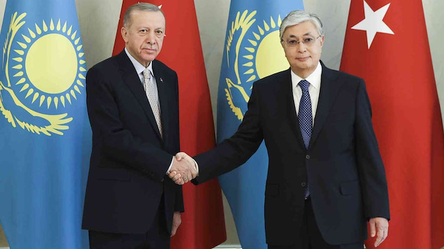 ​Cumhurbaşkanı Recep Tayyip Erdoğan, Kazakistan Cumhurbaşkanı Kasım Cömert Tokayev.
