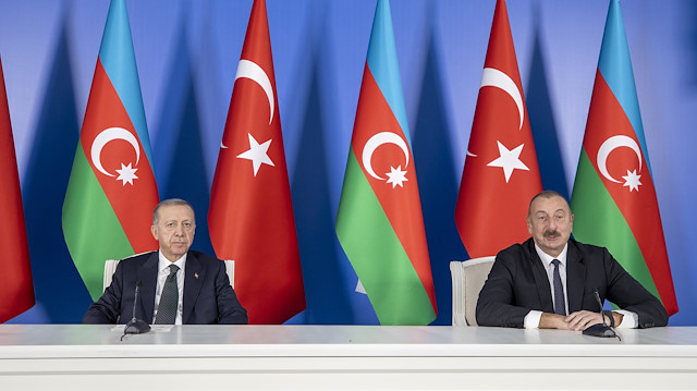 Azerbaycan Cumhurbaşkanı Aliyev, Cumhurbaşkanı Erdoğan'la ortak basın toplantısında konuştu.