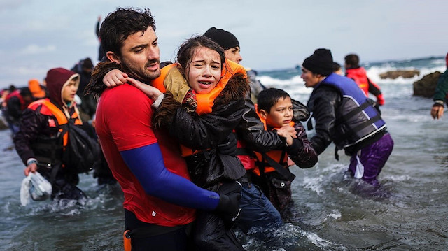 Yunanistan'ın geri ittiği göçmenler (Arşiv)