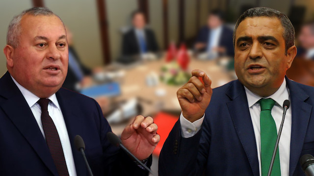 Demokrat Parti Ordu Milletvekili Cemal Enginyurt ile CHP İstanbul Milletvekili Sezgin Tanrıkulu. 