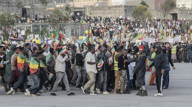 Etiyopya'da binlerce kişi eylem yaptı