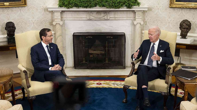 ABD Başkanı Biden ile İsrail Cumhurbaşkanı Herzog Beyaz Saray'da bir araya geldi.