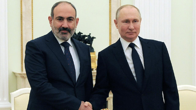 Ermenistan Başbakanı Paşinyan, Rusya Devlet Başkanı Vladimir Putin.