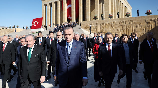 Cumhurbaşkanı Erdoğan ve Devlet Erkanı Anıtkabir'de.