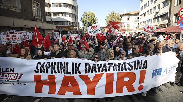 Ankara'da binlerce kişi LGBT sapkınlığına dur demek için yürüdü