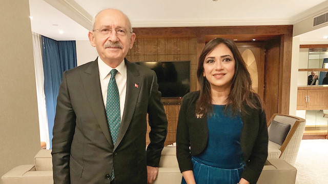 CHP Genel Başkanı Kemal Kılıçdaroğlu ve Amberin Zaman.