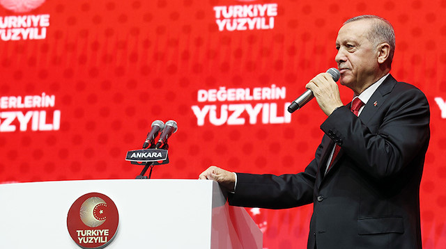 Cumhurbaşkanı Recep Tayyip Erdoğan Türkiye Yüzyılı programında.