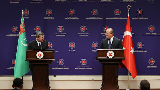 Türkmenistan'ın Dışişleri Bakanı Raşid Meredov ve Dışişleri Bakanı Mevlüt Çavuşoğlu