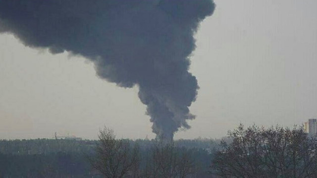 Bryansk şehrinde bir petrol deposu patladı.