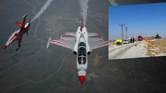 Konya'da Türk Yıldızları'na ait eğitim uçağı düştü