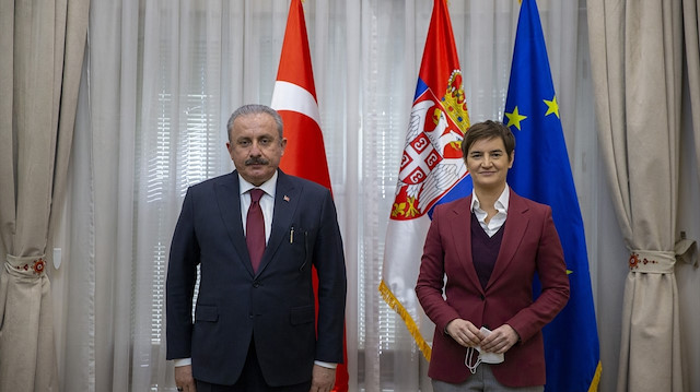 TBMM Başkanı Şentop Sırbistan Başbakanı Ana Brnabiç ile görüştü