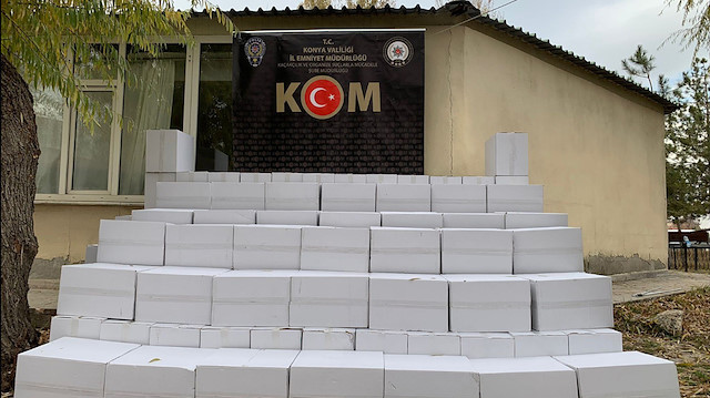 Konya'da 1 milyon 500 bin makaron ele geçirildi