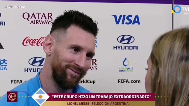 Arjantinli gazeteci Sofia Martinez,  kurduğu cümlelerle Messi'yi duygulandırdı.