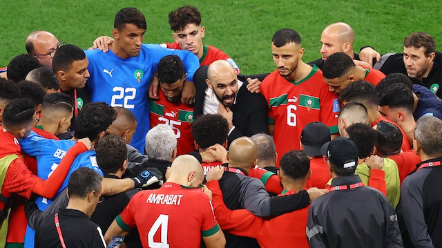 Fas Teknik Direktörü Walid Regragui, Fransa maçı sonrası takımı toplayıp bir konuşma yaptı. 