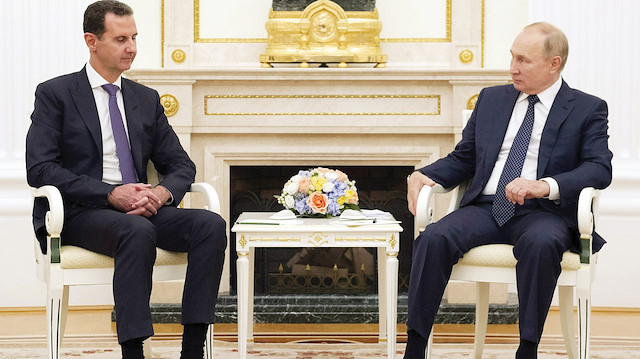 Rusya Devlet Başkanı Vladimir Putin ve Beşar Esed.