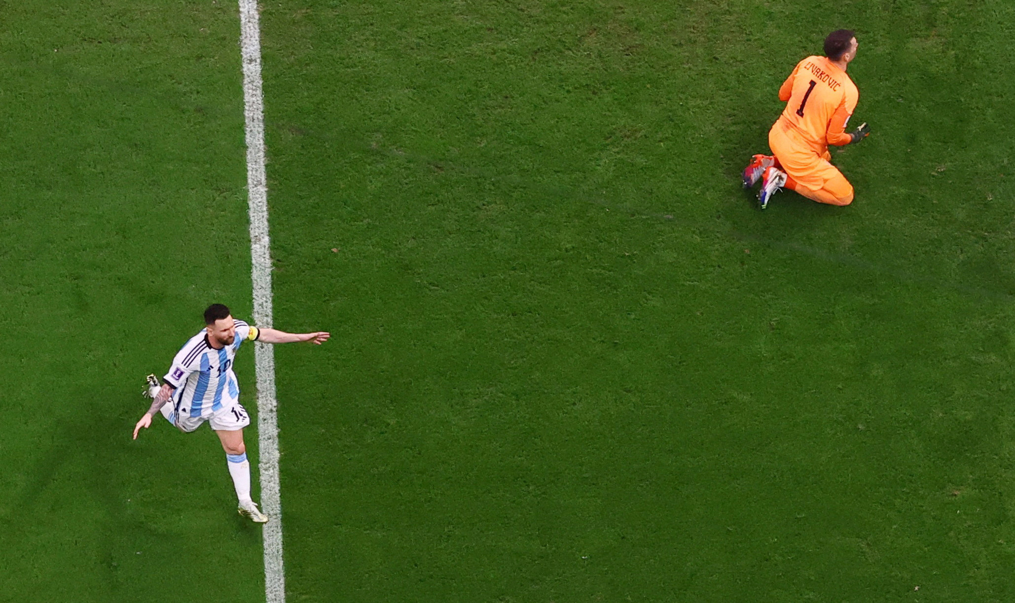 Lionel Messi, Hırvatistan'a attığı golle 11. Dünya Kupası golünü atarak, Gabriel Batistuta'nın 10 gollük rekorunu kırmıştı.