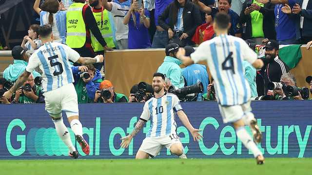Son golü atan Lionel Messi'nin gol sevinci