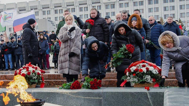 Makiivka'da ölen askerler anıldı.