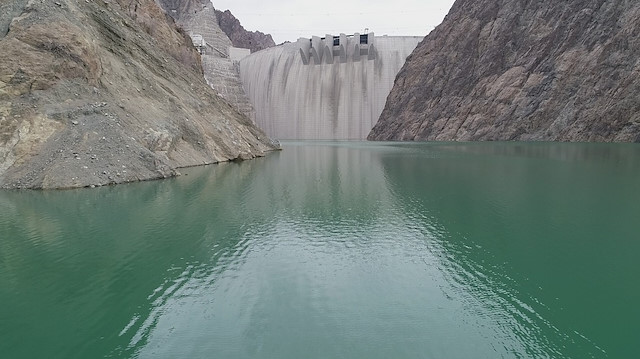 Yusufeli Barajı'nda, su yüksekliği 63 metreye yükseldi.