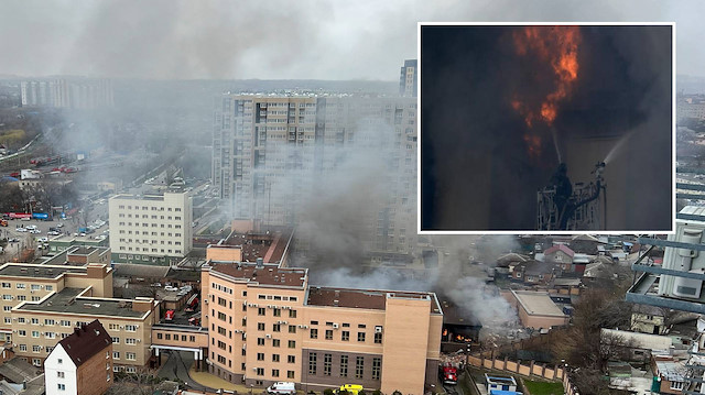 Rusya'nın Rostov-na-Donu kentindeki istihbarat binasında yangın çıktı