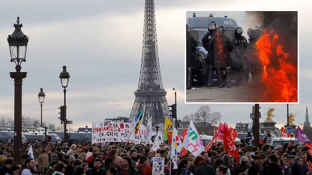 Fransa'daki emeklilik protestolarında 120 gözaltı