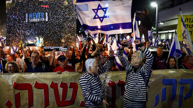İsrailliler, Netanyahu'nun yargı revizyonu protestolarında 11. haftaya girdi