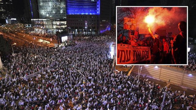 Tel Aviv'de Netanyahu karşıtı gösteriler sürüyor