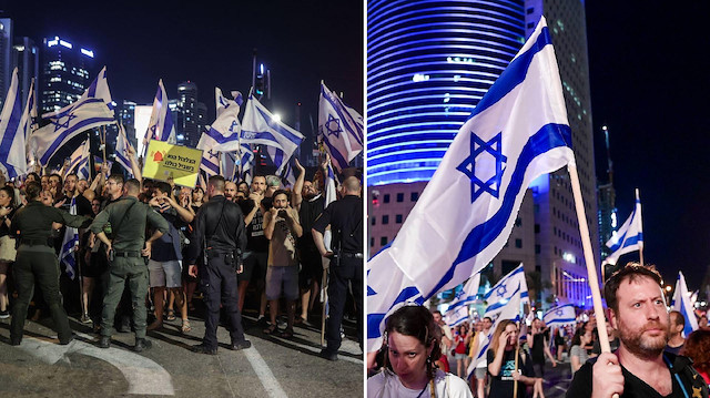 İsrail'de hükümete karşı binlerce kişi Tel Aviv'den Batı Kudüs'e yürüyor