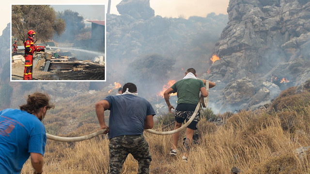Yunanistan'da orman yangınları: Büyük bölümü kontrol altında, Rodos'ta sürüyor