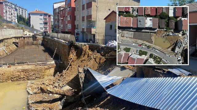 İstanbul'da yol çöktü: Çevredekiler dairelerini tahliye etti