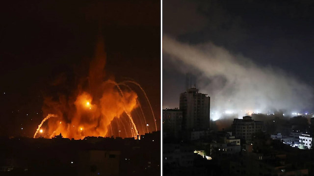 İsrail savaş uçakları Gazze'ye bomba yağdırdı! Hamas'a ait 4 büyük bina hedef olarak belirlendi