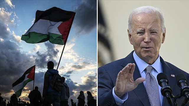 Biden'ın konuşması Filistin destekçisinin sözleriyle bölündü: Ateşkes hemen şimdi