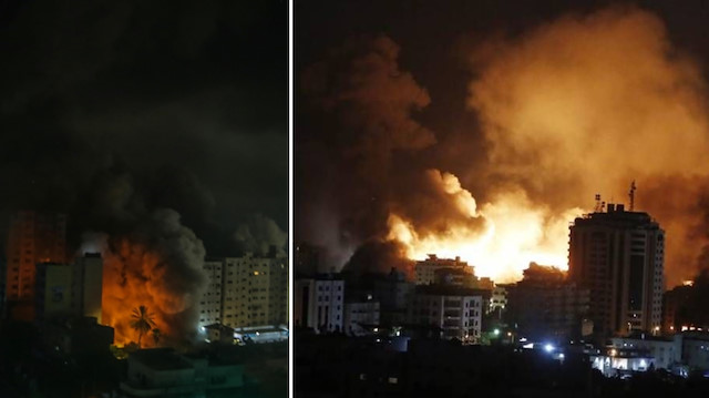 İsrail güçleri Gazze'yi gece boyunca bombaladı