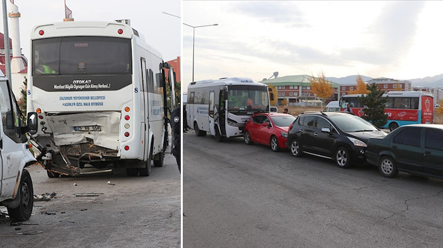 Erzurum'da halk otobüsü ve 3 aracın karıştığı zincirleme kaza: Çok sayıda kişi yaralandı
