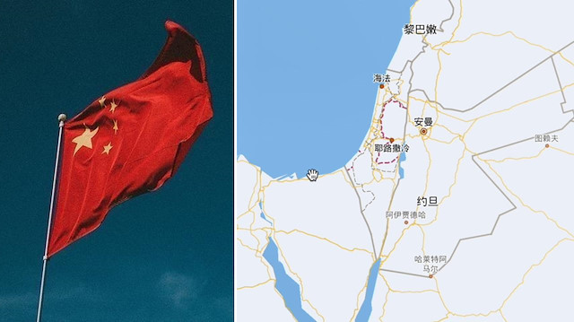 Çin'deki online haritalarda İsrail tamamen silindi