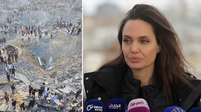 İsrail'in mülteci kampı saldırısına tepki gösteren Angelina Jolie'den ateşkes çağrısı