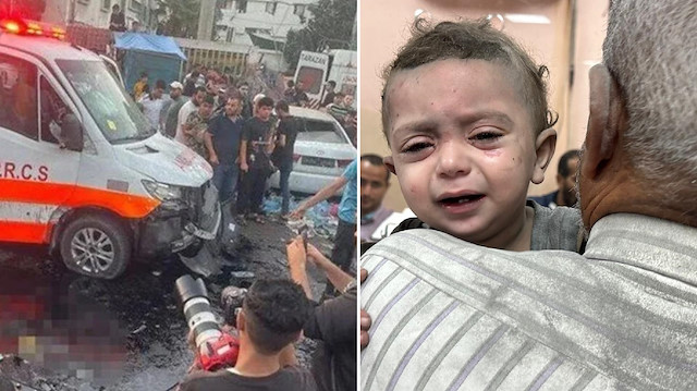 İsrail, Şifa Hastanesi girişinde ambulans konvoyunu vurdu: Çok sayıda can kaybı var